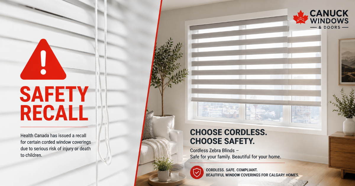 Health Canada blind cord safety recall 2026 — Prime Custom Blinds and Storimage Inc. — Canuck Windows Calgary safe alternative