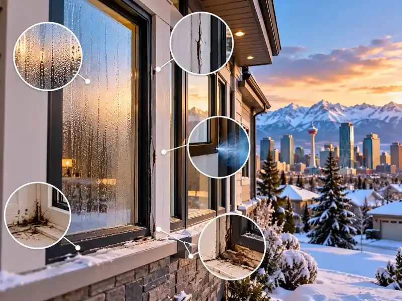 Calgary homeowner checking a drafty window, one of the signs you need new windows before winter